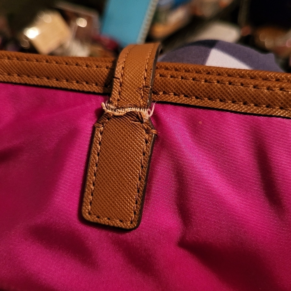 Michael Kors Fuchsia Tote With Silver Hardware & Finishings - Picture 8 of 15